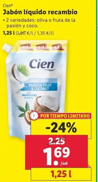 Lidl Jabón líquido cien oferta