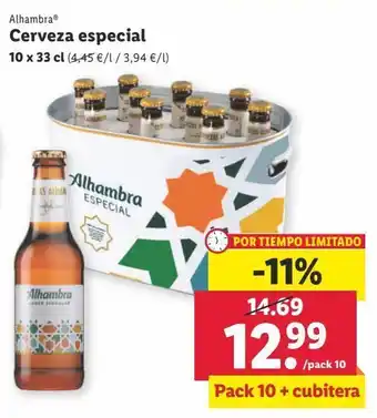 Lidl Cerveza especial alhambra oferta