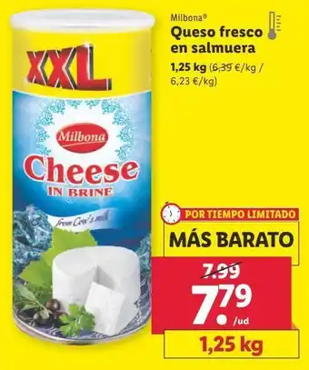 Lidl Queso fresco milbona oferta