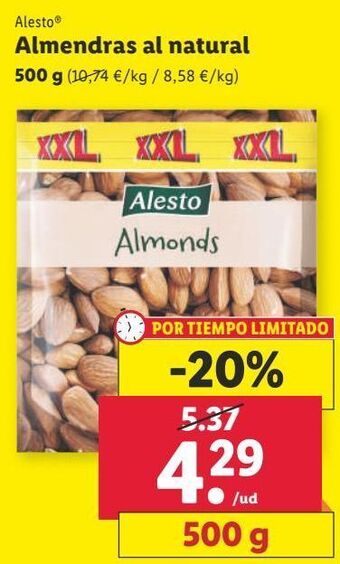 Lidl Almendras alesto oferta