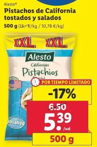 Lidl Pistachos alesto oferta