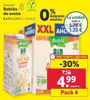 Lidl Bebida de avena oferta