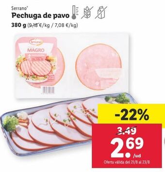 Lidl Pechuga de pavo serrano oferta