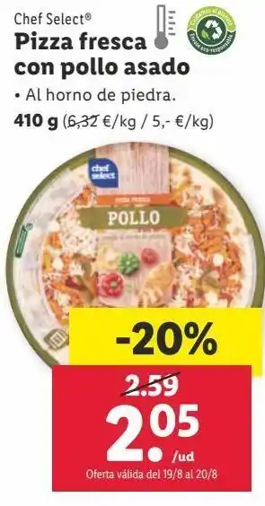 Lidl Pizza fresca chef select oferta