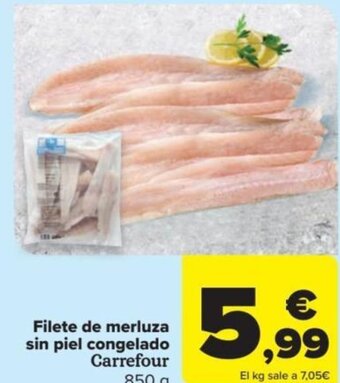 Carrefour Filete de merluza sin piel congelado Carrefour 850 g oferta