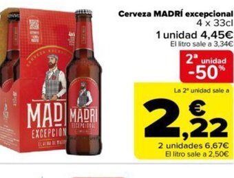 Carrefour Cerveza MADRÍ excepcional oferta