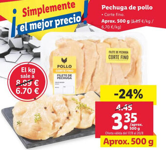 Lidl Pechuga de pollo oferta