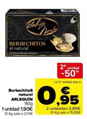 Carrefour Berbechitos natural ARLEQUÍN 90g oferta
