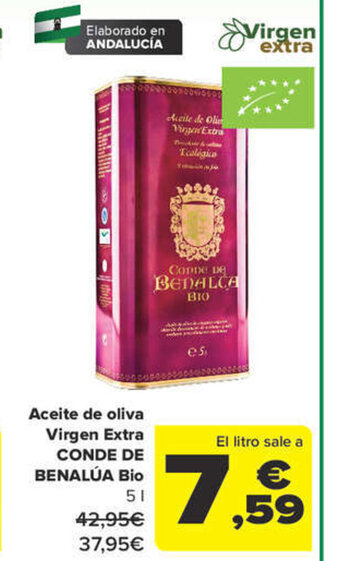 Carrefour Aceite de oliva Virgen Extra CONDE DE BENALÚA Bio oferta