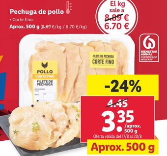Lidl Pechuga de pollo oferta
