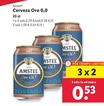 Lidl Amstel® Cerveza Oro 0,0 oferta