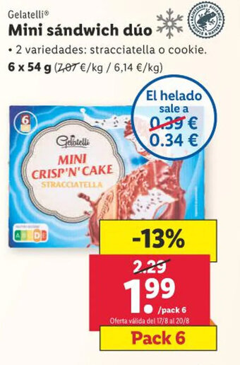 Lidl Gelatelli Mini sándwich dúo oferta