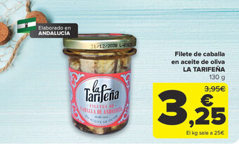 Carrefour Filete de caballa en aceite de oliva LA TARIFEÑA oferta