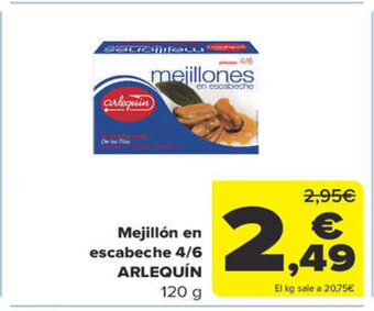 Carrefour Mejillón en escabeche 4/6 ARLEQUÍN oferta