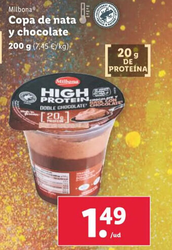 Lidl Milbona® Copa de nata y chocolate oferta