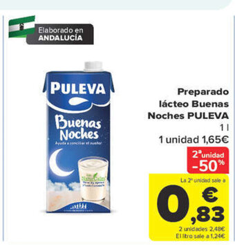 Carrefour Preparado lácteo Buenas Noches PULEVA 1 L oferta