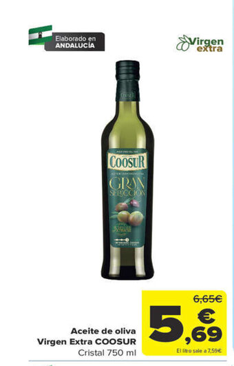 Carrefour Aceite de oliva Virgen Extra COOSUR Cristal 750 ml oferta
