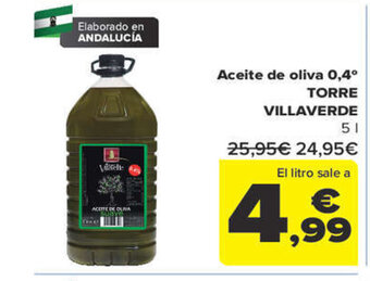 Carrefour Aceite de oliva 0,4⁰ TORRE VILLAVERDE oferta