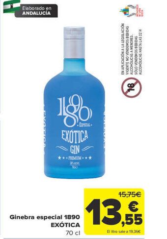Carrefour Ginebra especial 1890 EXÓTICA 70 cl oferta
