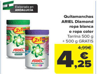 Carrefour Quitamanchas ARIEL Diamond ropa blanca o ropa color Tarrina 500 g + 500 g GRATIS oferta