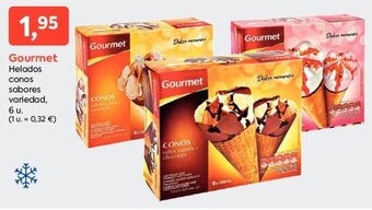 Suma Supermercados Gourmet Helados conos sabores variedad,6 Gourmet oferta