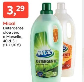 Suma Supermercados Mical Detergente aloe vera o Marsella, 40 d. 3 L oferta