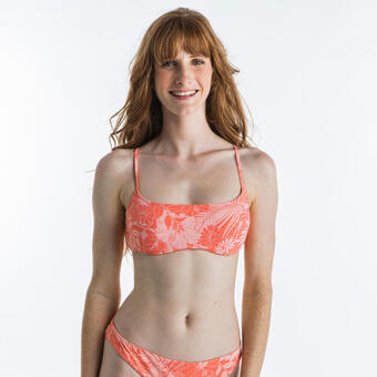 Decathlon Top bikini relleno extraíble roxy naranja tropical oferta