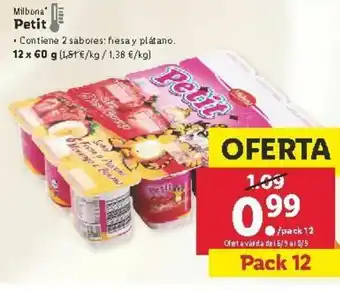 Lidl Milbona Petit 12 x 60g oferta