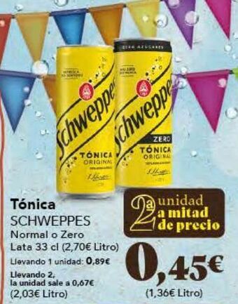 Gadis Tónica schweppes oferta