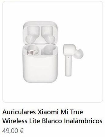 La Oportunidad Auriculares xiaomi mi true wireless lite blanco inalámbricos 49,00 € oferta