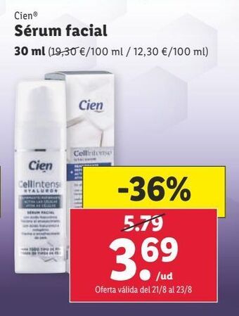 Lidl Sérum facial cien oferta