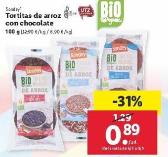 Lidl Tortitas de arroz con chocolate 100g oferta
