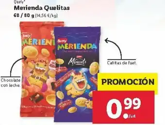 Lidl Merienda Quelitas 68/80g oferta