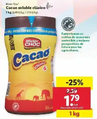 Lidl Cacao soluble clásico 1kg oferta