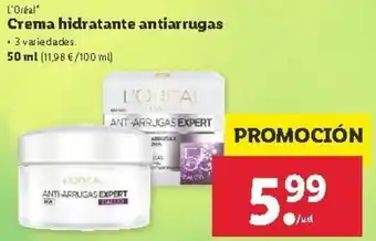 Lidl L'Oreal Crema hidratante antiarrugas 50ml oferta