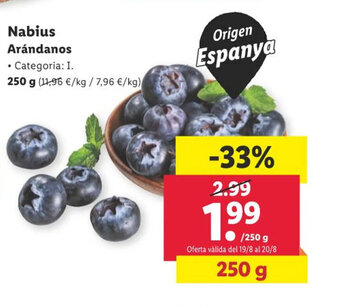 Lidl Nabius Arándanos oferta
