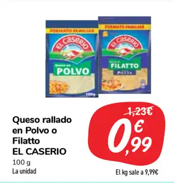 Carrefour Market El Caserio Queso rallado en Polvo o Filatto 100g oferta