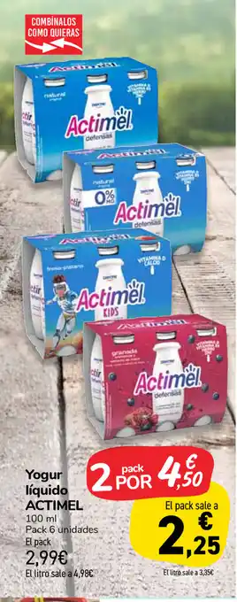Carrefour Market Actimel Yogur líquido 100ml oferta