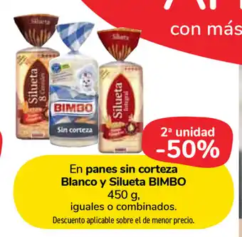 Carrefour Market Bimbo En panes sin corteza Blanco y Silueta 450g oferta