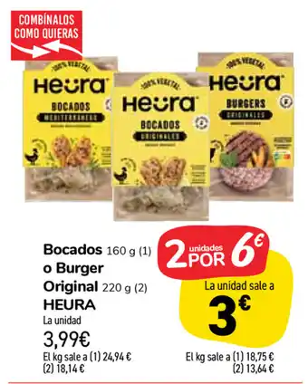 Carrefour Market Heura Bocados o Burger Original 160g/220g oferta
