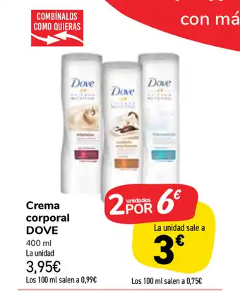 Carrefour Market Dove Crema corporal 400ml oferta