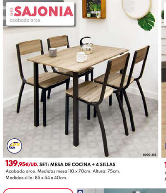 BricoCentro SET:MESA DE COCINA + 4 SILLAS oferta