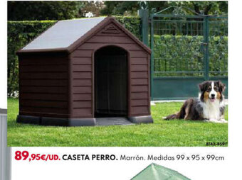 BricoCentro 89,95€/UD. CASETA PERRO. Marrón. Medidas 99 x 95 x 99cm oferta