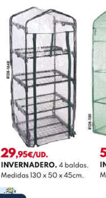 BricoCentro INVERNADERO. 4 baldas. Medidas 130 x 50 x 45cm. oferta