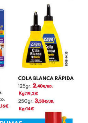 BricoCentro COLA BLANCA RÁPIDA 125gr. 2,40€/UD. oferta