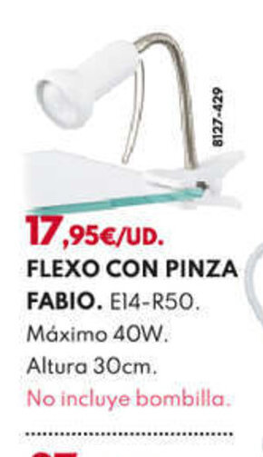 BricoCentro FLEXO CON PINZA FABIO. E14-R50. oferta