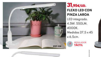 BricoCentro 31,95€/UD. FLEXO LED CON PINZA LAROA oferta
