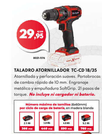 BricoCentro TALADRO ATORNILLADOR TC-CD 18/35 oferta