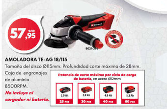 BricoCentro AMOLADORA TE-AG 18/115 oferta