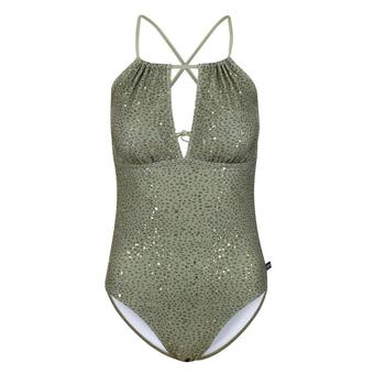 Decathlon Bañador entero de una pieza halliday abstracto para mujer verde campo oferta